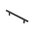 This is an image of a FTD - Steel T-Bar Handle 128mm - Matt Black that is availble to order from Trade Door Handles in Kendal.