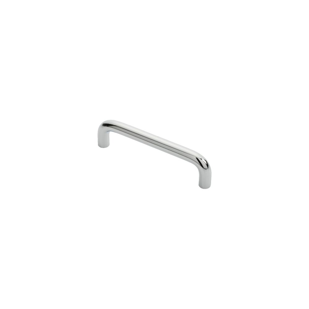 This is an image of a FTD - D Handle 96mm - Polished Chrome that is availble to order from Trade Door Handles in Kendal.