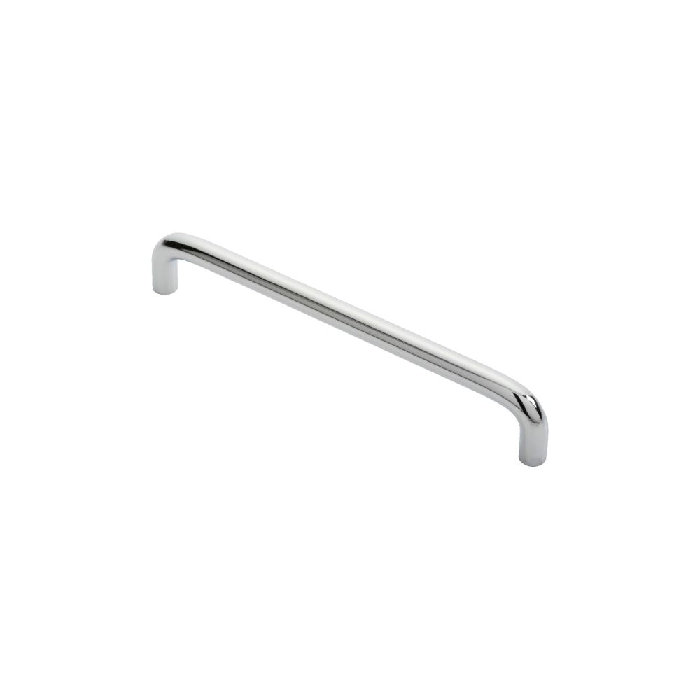 This is an image of a FTD - D Handle 160mm - Polished Chrome that is availble to order from Trade Door Handles in Kendal.