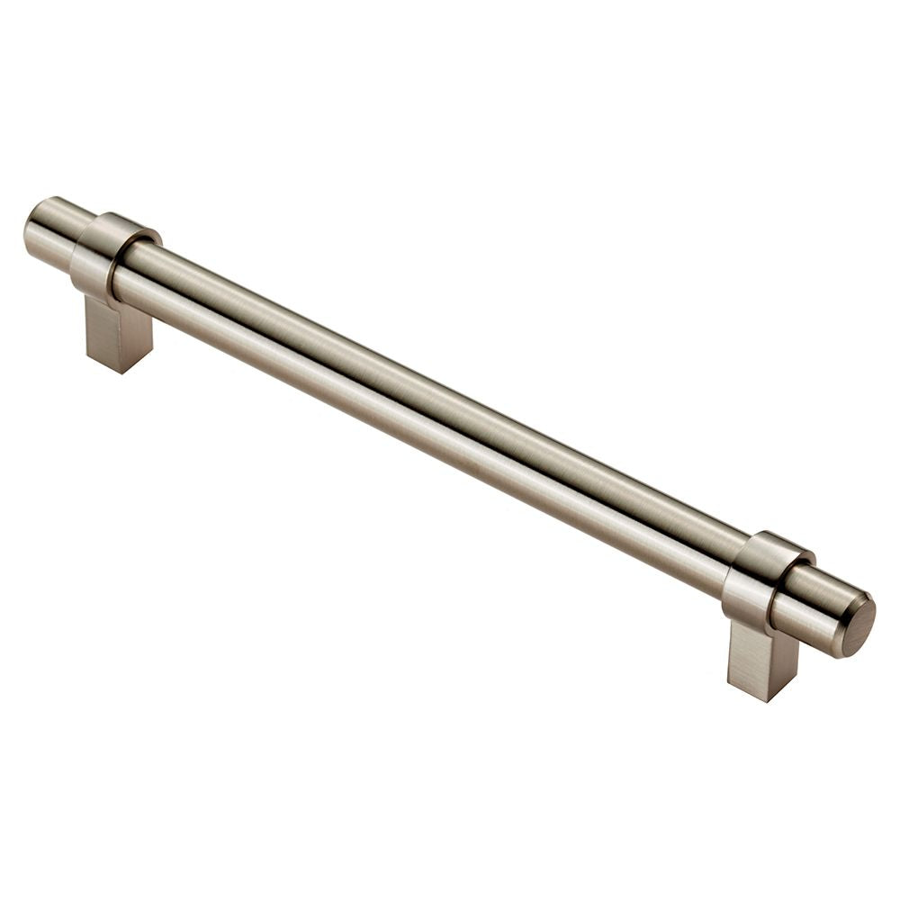 This is an image of a FTD - Rail Handle 160mm - Satin Nickel that is availble to order from Trade Door Handles in Kendal.