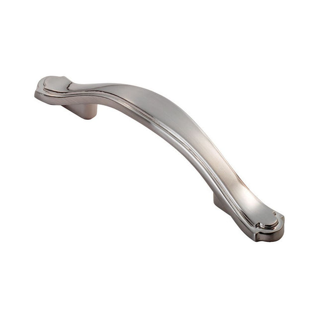 This is an image of a FTD - Stepped Edge Bow Handle - Satin Nickel that is availble to order from Trade Door Handles in Kendal.