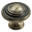 This is an image of a FTD - Traditional Pattern Knob 34mm - Antique Burnished Brass that is availble to order from Trade Door Handles in Kendal.