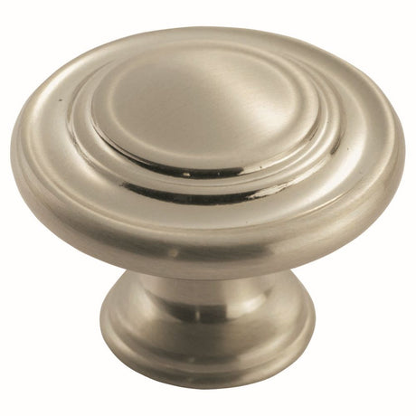 This is an image of a FTD - Traditional Pattern Knob 34mm - Satin Nickel that is availble to order from Trade Door Handles in Kendal.