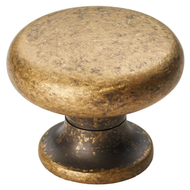 This is an image of a FTD - Temperance Knob 35mm - Antique Brass that is availble to order from Trade Door Handles in Kendal.