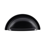 This is an image of a FTD - Oxford Cup Pull 76mm - Matt Black that is availble to order from Trade Door Handles in Kendal.