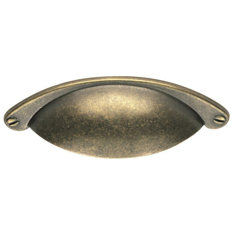 This is an image of a FTD - Cup Pattern Handle 64mm - Antique Brass that is availble to order from Trade Door Handles in Kendal.