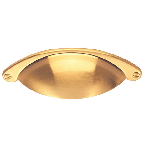 This is an image of a FTD - Cup Pattern Handle 64mm - Satin Brass that is availble to order from Trade Door Handles in Kendal.