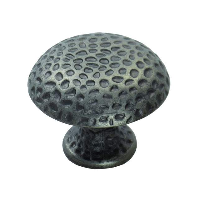 This is an image of a FTD - Hammered Finish Knob 32mm - Antique Steel that is availble to order from Trade Door Handles in Kendal.