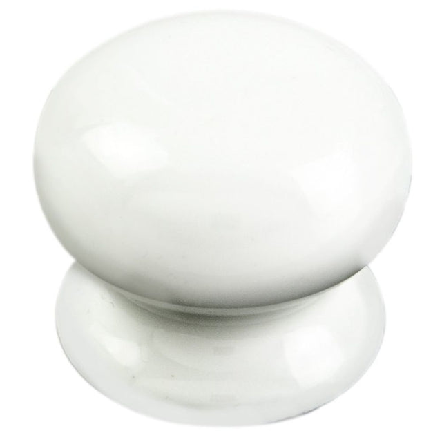 This is an image of a FTD - Porcelain Knob 30mm - Porcelain White  that is availble to order from Trade Door Handles in Kendal.