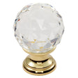 This is an image of a FTD - Clear Faceted Knob 25mm - Clear Translucent Brass  that is availble to order from Trade Door Handles in Kendal.