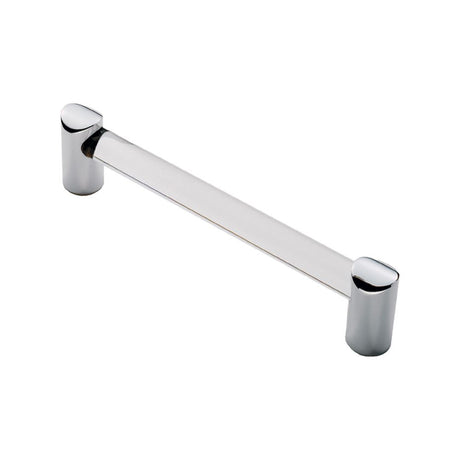 This is an image of a FTD - Clear Acrylic Bar Handle 160mm - Acrylic Clear Chrome  that is availble to order from Trade Door Handles in Kendal.