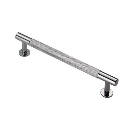 This is an image of a FTD - Knurled Pull Handle 160mm c/c - Polished Chrome that is availble to order from Trade Door Handles in Kendal.