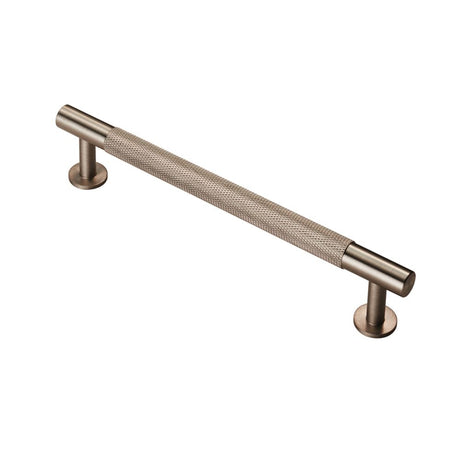 This is an image of a FTD - Knurled Pull Handle 160mm c/c - Satin Nickel that is availble to order from Trade Door Handles in Kendal.