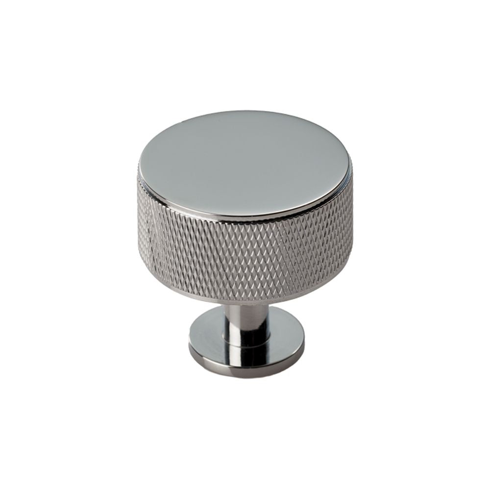 This is an image of a Carlisle Brass - Knurled Radio Knob - Polished Chrome that is availble to order from Trade Door Handles in Kendal.