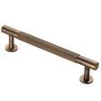 This is an image of a Carlisle Brass - Lines Pull Handle 128mm c/c - Antique Brass that is availble to order from Trade Door Handles in Kendal.