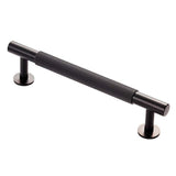 This is an image of a Carlisle Brass - Lines Pull Handle 128mm c/c - Matt Black that is availble to order from Trade Door Handles in Kendal.