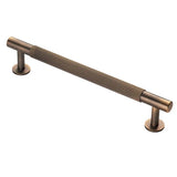 This is an image of a Carlisle Brass - Lines Pull Handle 160mm c/c - Antique Brass that is availble to order from Trade Door Handles in Kendal.