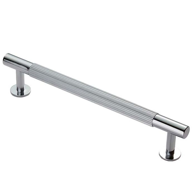 This is an image of a Carlisle Brass - Lines Pull Handle 160mm c/c - Polished Chrome that is availble to order from Trade Door Handles in Kendal.