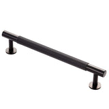 This is an image of a Carlisle Brass - Lines Pull Handle 160mm c/c - Matt Black that is availble to order from Trade Door Handles in Kendal.