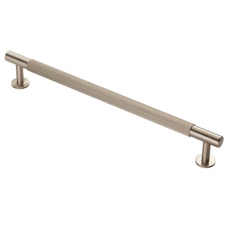 This is an image of a Carlisle Brass - Lines Pull Handle 224mm c/c - Satin Nickel that is availble to order from Trade Door Handles in Kendal.