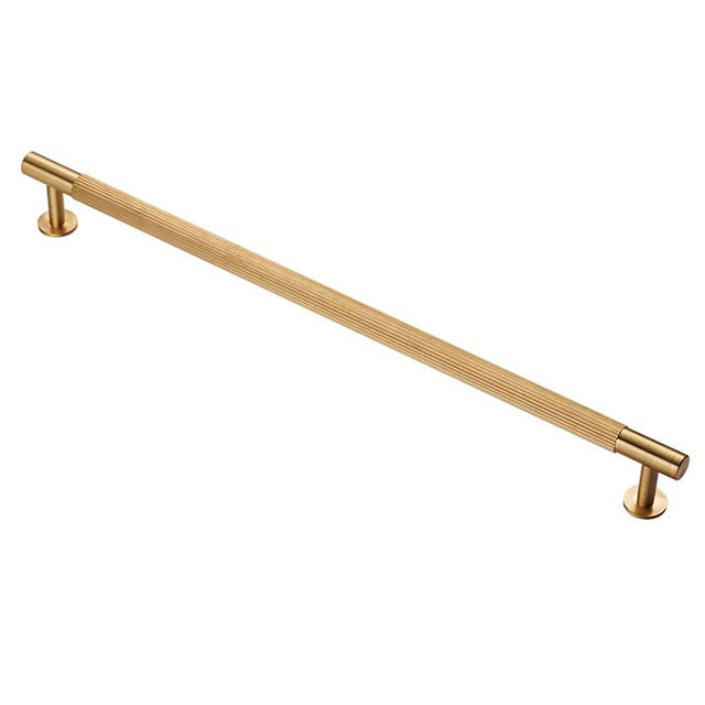 This is an image of a Carlisle Brass - Lines Pull Handle 320mm c/c - Satin Brass that is availble to order from Trade Door Handles in Kendal.