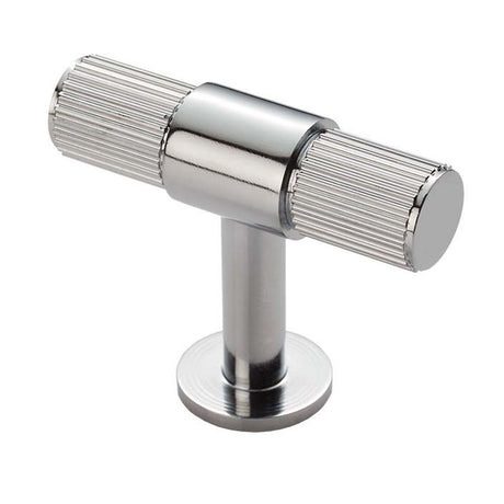 This is an image of a Carlisle Brass - Lines T-Bar Knob - Polished Chrome that is availble to order from Trade Door Handles in Kendal.