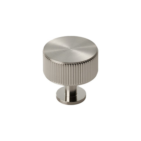 This is an image of a Carlisle Brass - Lines Radio Knob - Satin Nickel that is availble to order from Trade Door Handles in Kendal.