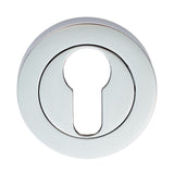 This is an image of a Carlisle Brass - Euro Profile Escutcheon - Polished Chrome that is availble to order from Trade Door Handles in Kendal.