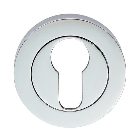 This is an image of a Carlisle Brass - Euro Profile Escutcheon - Polished Chrome that is availble to order from Trade Door Handles in Kendal.