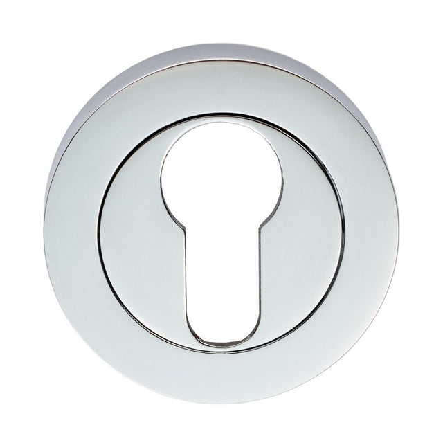 This is an image of a Carlisle Brass - Euro Profile Escutcheon - Polished Chrome that is availble to order from Trade Door Handles in Kendal.