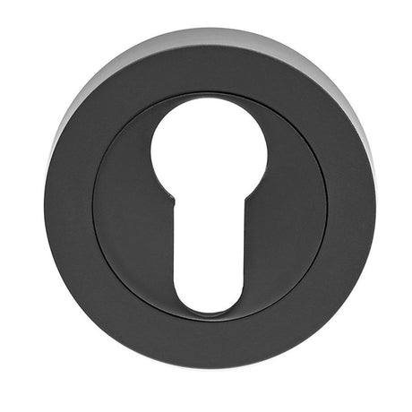 This is an image of a Carlisle Brass - Euro Profile escutcheon - Matt Black that is availble to order from Trade Door Handles in Kendal.