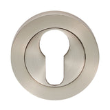 This is an image of a Carlisle Brass - Euro Profile Escutcheon - Satin Nickel that is availble to order from Trade Door Handles in Kendal.