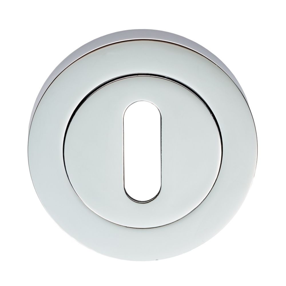 This is an image of a Carlisle Brass - Standard Profile Escutcheon - Polished Chrome that is availble to order from Trade Door Handles in Kendal.