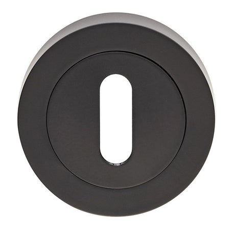 This is an image of a Carlisle Brass - Standard profile Escutcheon - Matt Black that is availble to order from Trade Door Handles in Kendal.