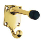 This is an image of a Carlisle Brass - Hat and Coat Hook with Rubber Buffer - Polished Brass that is availble to order from Trade Door Handles in Kendal.