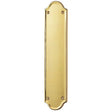 This is an image of a Carlisle Brass - Finger Plate Shaped End - Polished Brass that is availble to order from Trade Door Handles in Kendal.