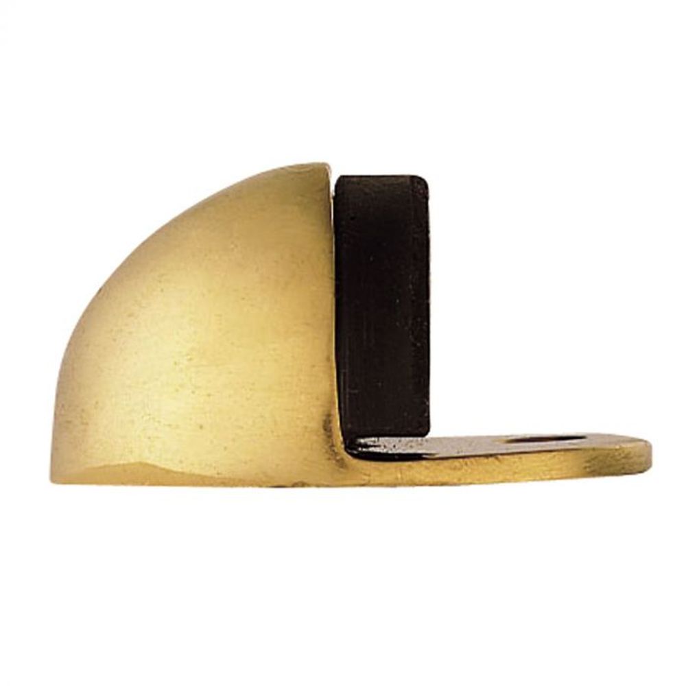 This is an image of a Carlisle Brass - Oval Floor Mounted Door Stop - Polished Brass that is availble to order from Trade Door Handles in Kendal.