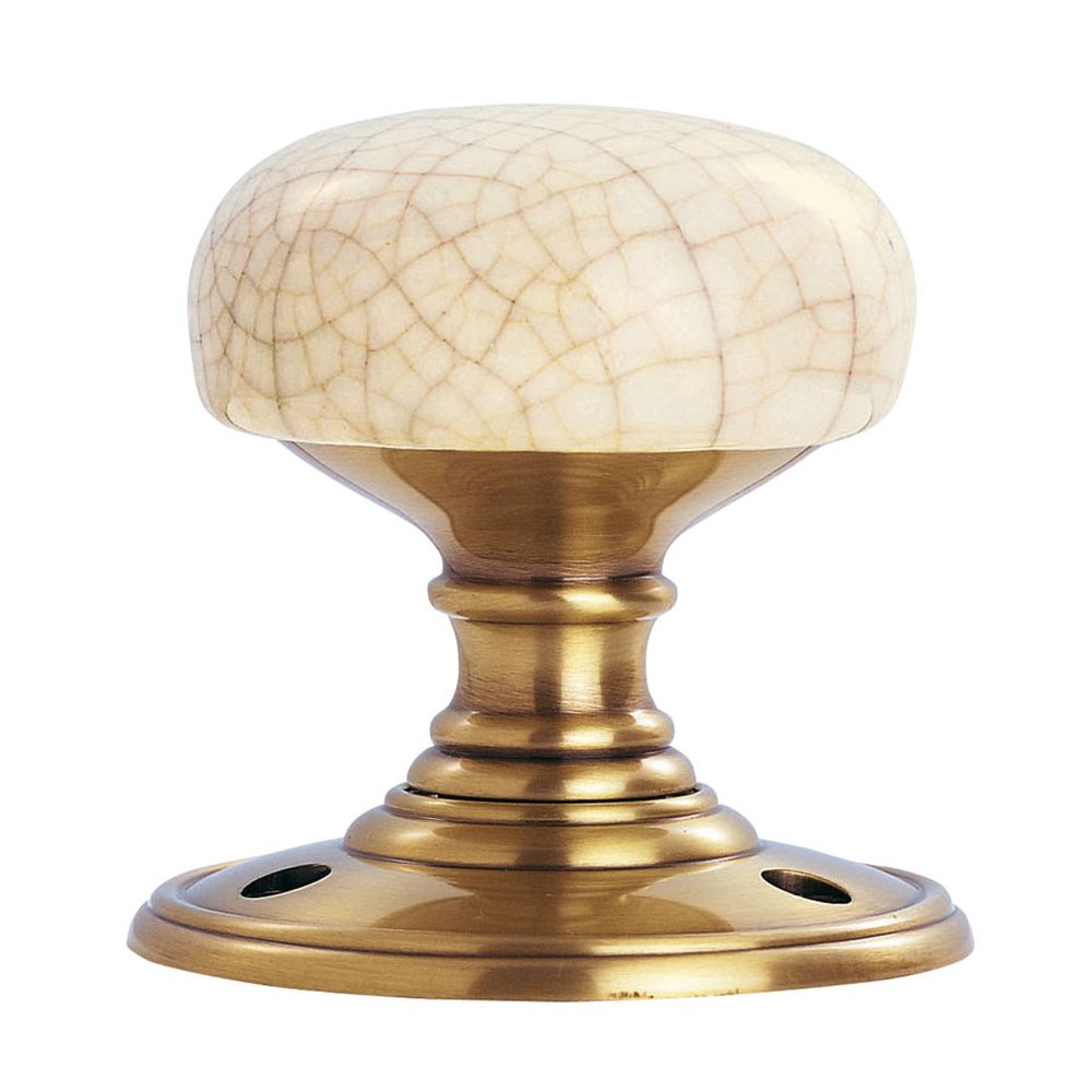 High quality image of Carlisle Brass - Delamain Porcelain Mortice Knobs Ivory Crackle | Sku. dk34icfb | Trade Door Handles, Kendal.