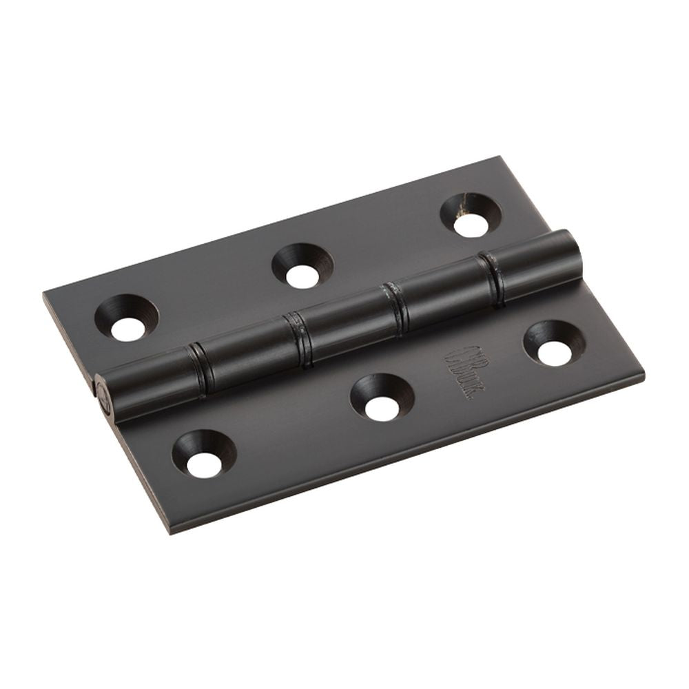 This is an image of a Carlisle Brass - 76 x 50mm Double Phos. Bronze Washer Hinge - Matt Black that is availble to order from Trade Door Handles in Kendal.