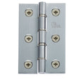 This is an image of a Carlisle Brass - 76 x 50mm Dbl S/Steel Washer Brass Hinge - Satin Chrome that is availble to order from Trade Door Handles in Kendal.