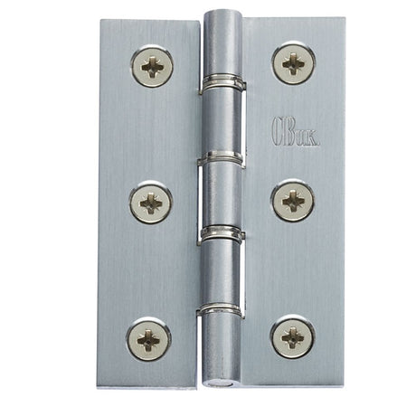 This is an image of a Carlisle Brass - 76 x 50mm Dbl S/Steel Washer Brass Hinge - Satin Chrome that is availble to order from Trade Door Handles in Kendal.