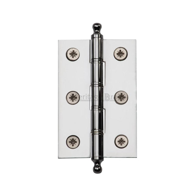 Heritage Brass Hinges Polished Chrome / Washered Hinges / 3" (76mm) Heritage Brass - 3" x 2" Hinge with Finial Polished Chrome Finish