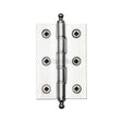 Heritage Brass Hinges Satin Chrome / Washered Hinges / 3" (76mm) Heritage Brass - 3" x 2" Hinge with Finial Satin Chrome Finish