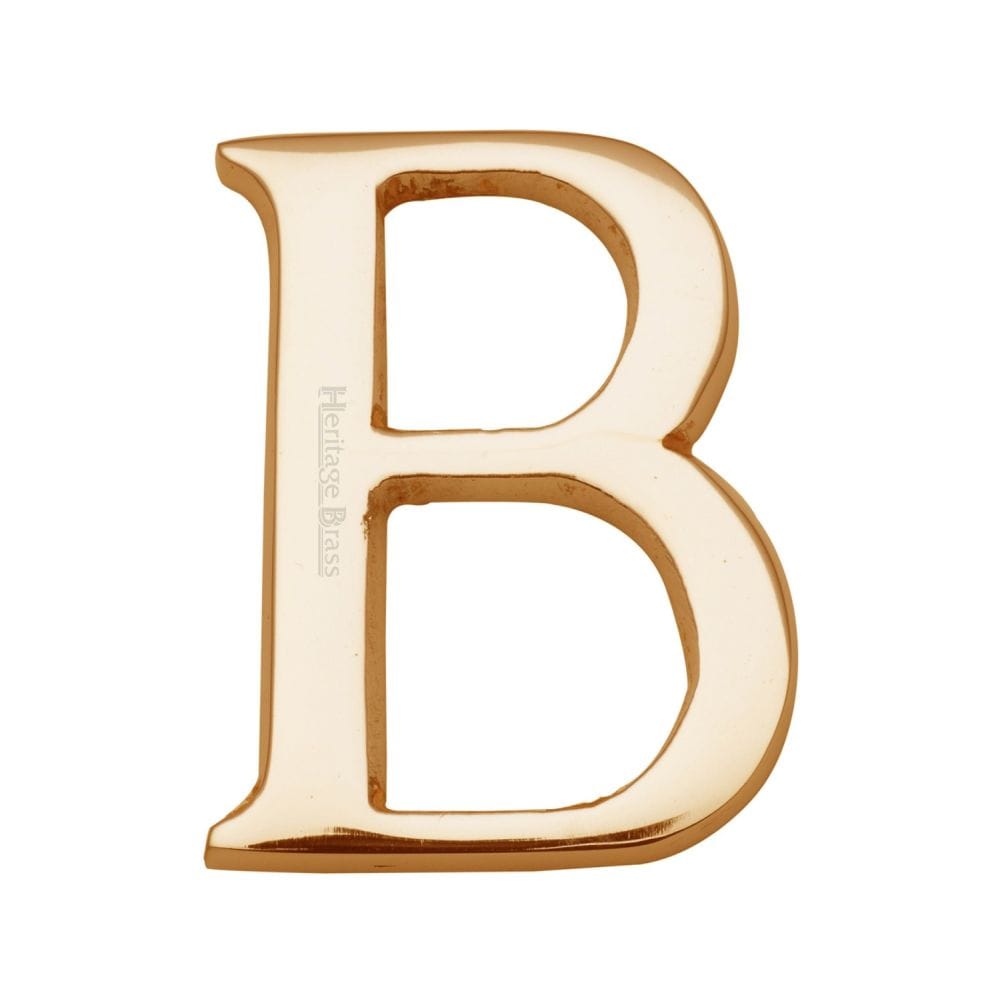 Heritage Brass Door Furniture Polished Brass / Letters / B Heritage Brass - Alphabet B Pin Fix 51mm (2") Polished Brass Finish