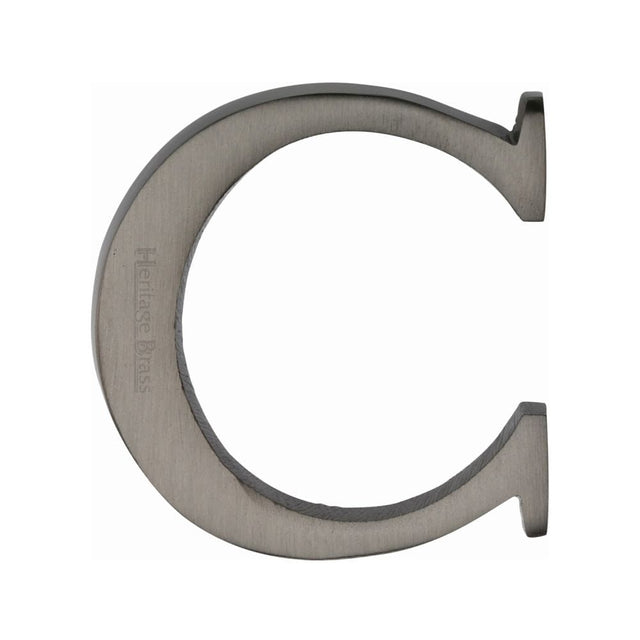 Heritage Brass Door Furniture Matt Bronze / Letters / C Heritage Brass - Alphabet C Pin Fix 51mm (2") Matt Bronze Finish