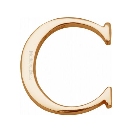Heritage Brass Door Furniture Polished Brass / Letters / C Heritage Brass - Alphabet C Pin Fix 51mm (2") Polished Brass Finish