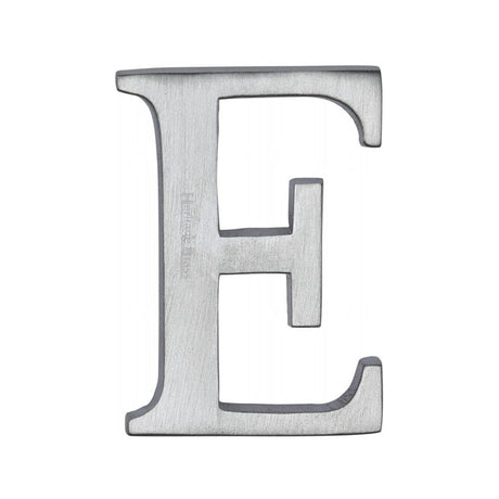 Heritage Brass Door Furniture Satin Chrome / Letters / E Heritage Brass - Alphabet E Pin Fix 51mm (2") Satin Chrome Finish