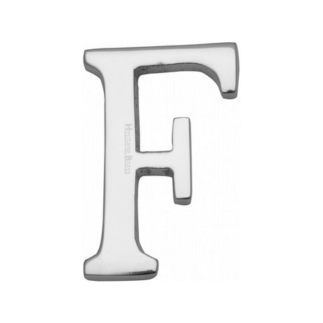 Heritage Brass Door Furniture Polished Chrome / Letters / F Heritage Brass - Alphabet F Pin Fix 51mm (2") Polished Chrome Finish