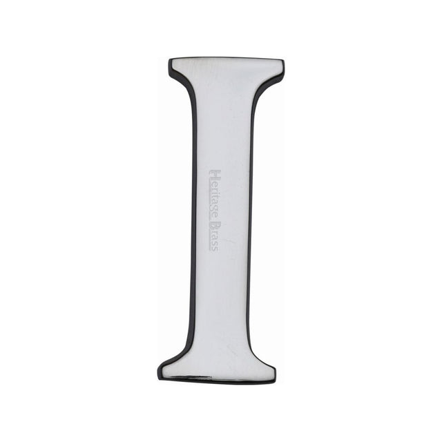 Heritage Brass Door Furniture Polished Chrome / Letters / I Heritage Brass - Alphabet I Pin Fix 51mm (2") Polished Chrome Finish