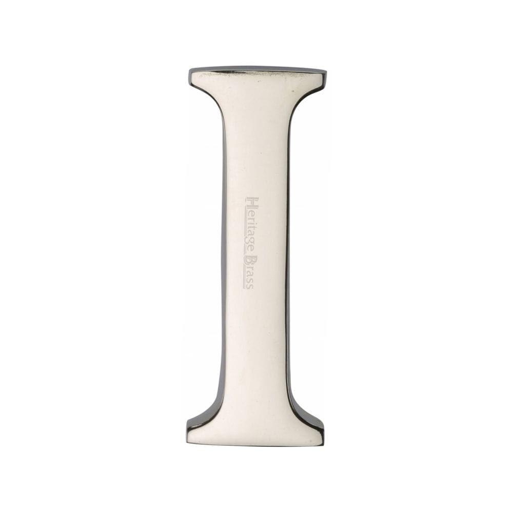Heritage Brass Door Furniture Polished Nickel / Letters / I Heritage Brass - Alphabet I Pin Fix 51mm (2") Polished Nickel Finish
